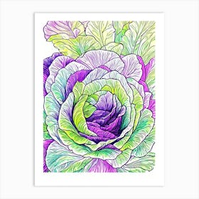 Cabbage 2 Marker vegetable Art Print