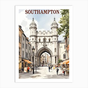 Southampton Retro Vintage Travel V 02 Affiche