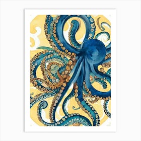 Octopus Balls Vintage Graphic Watercolour Art Print