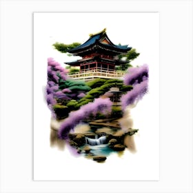 Japanese Garden Pagoda Art Print