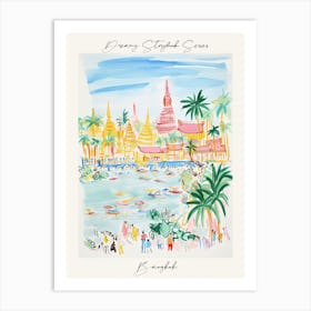 Poster Of Bangkok, Dreamy Storybook Illustration 1 Art Print