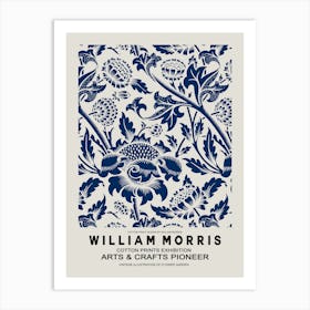 William Morris Blue Botanical Poster 2 Art Print