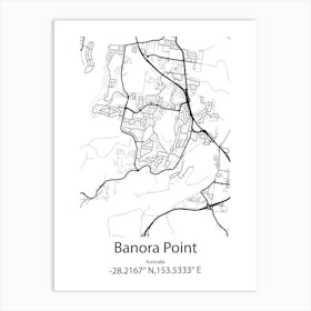 Banora Point,Australia Minimalist Map Art Print