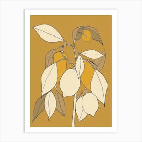 Lemon Tree Minimalistic Drawing 4 Art Print