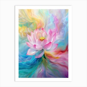 lotus flower swirling colors of light 7 Art Print