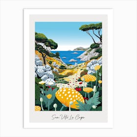 Poster Of San Vito Lo Capo, Italy, Illustration In The Style Of Pop Art 3 Art Print