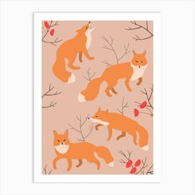 Foxes Art Print