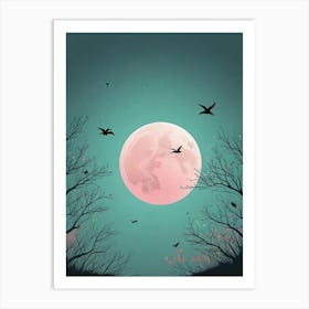 Fly Away Moon Scene (8) Art Print