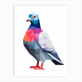 Colourful Geometric Bird Pigeon 4 Art Print