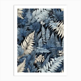 Blue Ferns Art Print 0 Art Print