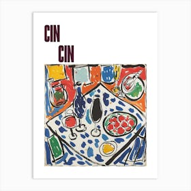 Cin Cin Poster Summer Wine Matisse Style 5 Art Print