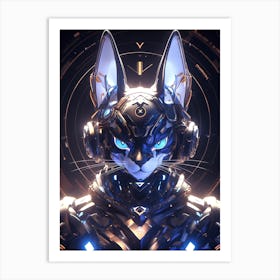 Futuristic Cat Art Print