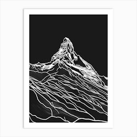 Ben Oss Mountain Line Drawing 4 Art Print