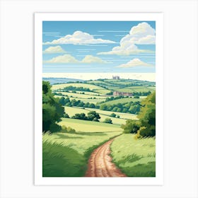 Cotswold Way England 2 Vintage Travel Illustration Art Print