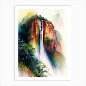 Angel Falls, Venezuela Water Colour  (2) Art Print