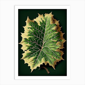 Sycamore Leaf Vintage Botanical 2 Art Print