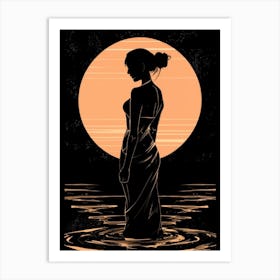 Woman In The Water Art Print