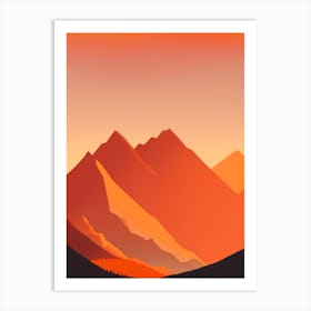 Misty Mountains Vertical Background In Orange Tone 28 Art Print