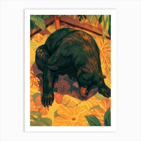 Bear In The Jungle Art Print