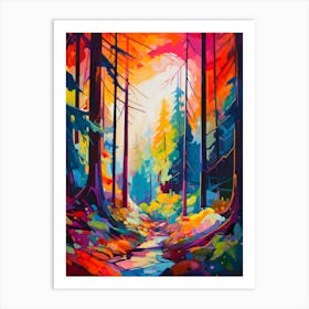 Hyper Detailed Sunset Woods Art Print