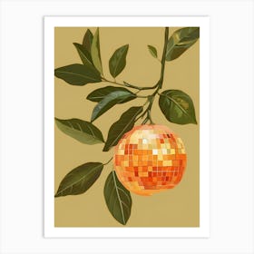 Orange With A Disco Ball Art Print