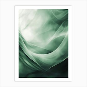 Abstract Green Wave Art Print