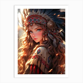 American Warrior Girl 1 Art Print