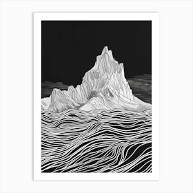 Ben Alder Mountain Line Drawing 4 Art Print