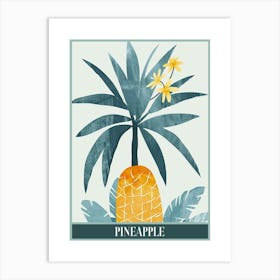 Pineapple Tree Illustration Flat 5 Poster Art Print