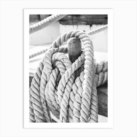 Black And White Photo Of Rope Art Print