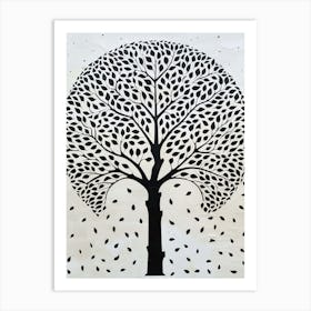 Poplar Tree Simple Geometric Nature Stencil 3 Art Print