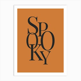 Modern Spooky Typography - Black & Orange Art Print