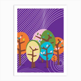 Autumn Trees Vector Art Print