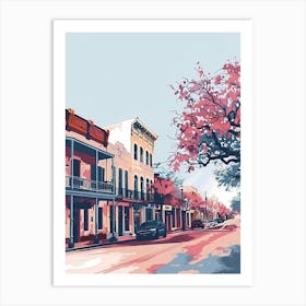 Duotone Illustration Rainey Street Historic District Austin Texas 2 Art Print