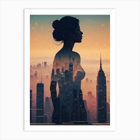 Silhouette Of A Woman Art Print