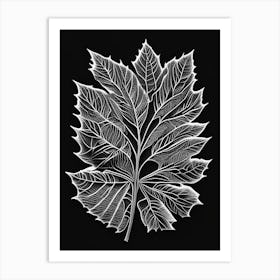 Ash Leaf Linocut 1 Art Print