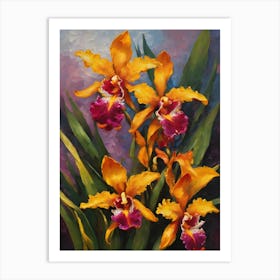 Maxillaria Orchids Oil Painting 2 Art Print