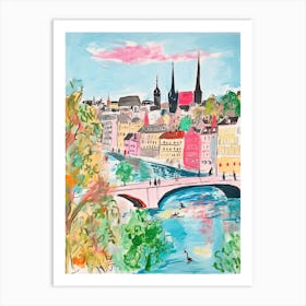 Bern, Dreamy Storybook Illustration 4 Art Print