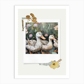 Scrapbook Ducks Fairycore Painting 1 Art Print