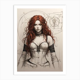 Red Haired Girl Art Print