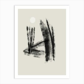 Moon And Trees Art Print