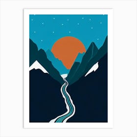 Cortina D'Ampezzo, Italy Modern Illustration Skiing Poster Art Print