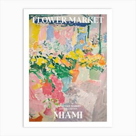 Vintage Flower Market Painting Miami 3 Art Print