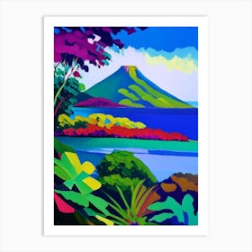 Isla De Ometepe Nicaragua Colourful Painting Tropical Destination Art Print