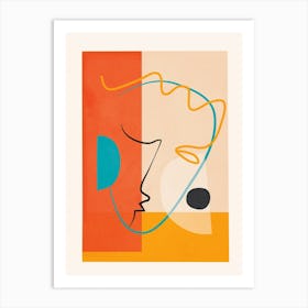 Abstract Face Line Design 06 Art Print