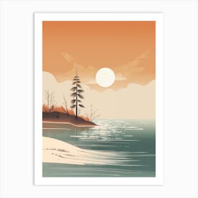 Autumn , Fall, Landscape, Inspired By National Park in the USA, Lake, Great Lakes, Boho, Beach, Minimalist Canvas Print, Travel Poster, Autumn Decor, Fall Decor 7 Art Print