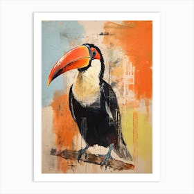 Toucan, Woodblock Animal Drawing 4 Art Print