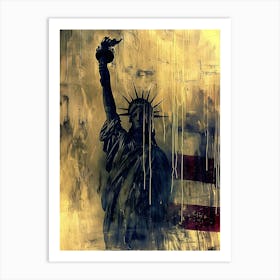 American Liberty Patriotic 4th July: Punk Aesthetic Wall Art Art Print