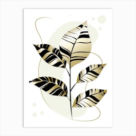 Black and Gold Botanical 3 Art Print