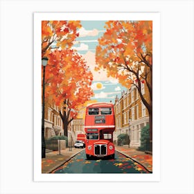 London Street In Autumn Fall Travel Art 1 Art Print